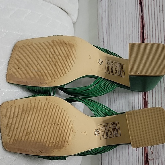 White House Black Market Elegant Green Women's Heeled Sandals SIZE 8 - Picture 7 of 10